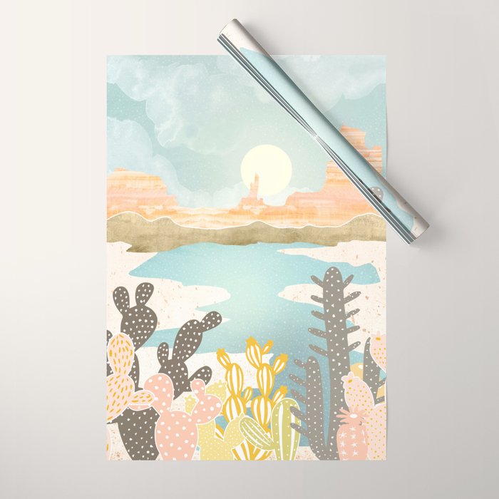 Retro Desert Oasis Wrapping Paper Gallery Image 1