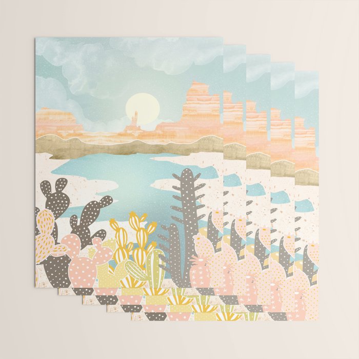 Retro Desert Oasis Wrapping Paper Gallery Image 3