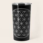 Flower of life on black Travel Mug Gallery Image 1