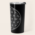 Flower of life on black Travel Mug Gallery Image 2