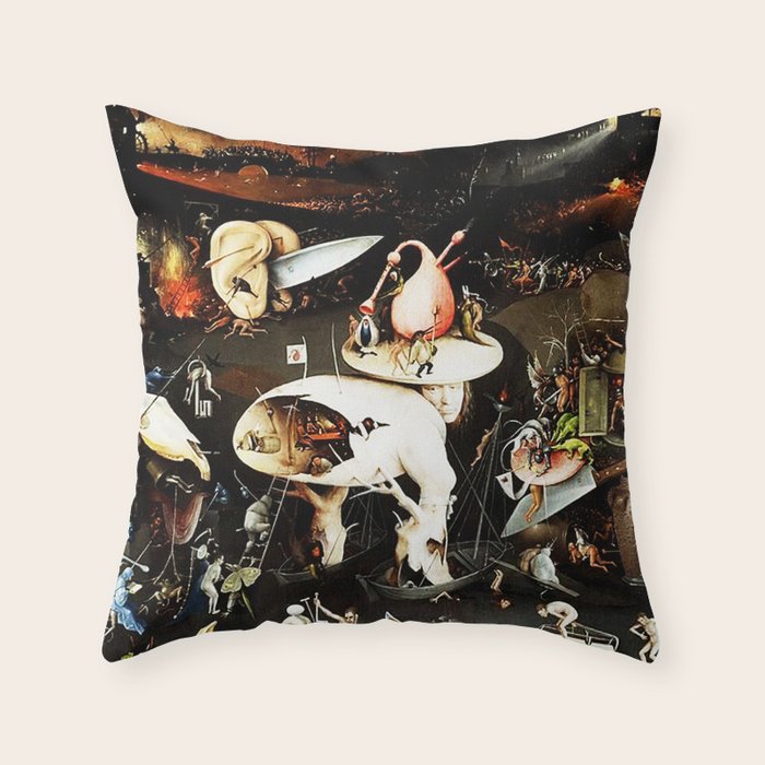 Bosch Garden Of Earthly Delights Panel 3 - Hell Throw Pillow Gallery Image 6