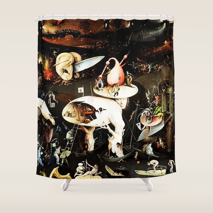 Bosch Garden Of Earthly Delights Panel 3 - Hell Shower Curtain Gallery Image 1