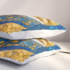 Klimt Tabby Cat with Blue Eyes and Beautiful Scarf Pillow Sham Gallery Image 3