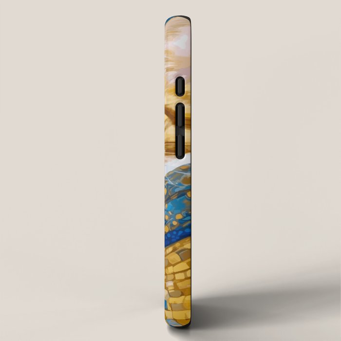 Klimt Tabby Cat with Blue Eyes and Beautiful Scarf iPhone Case Gallery Image 2