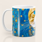 Klimt Tabby Cat with Blue Eyes and Beautiful Scarf Coffee Mug Gallery Image 3