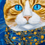 Klimt Tabby Cat with Blue Eyes and Beautiful Scarf Coffee Mug Gallery Image 2