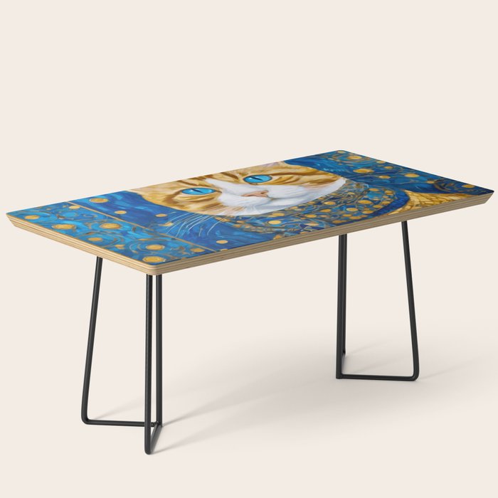 Klimt Tabby Cat with Blue Eyes and Beautiful Scarf Coffee Table Gallery Image 1