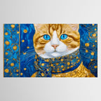 Klimt Tabby Cat with Blue Eyes and Beautiful Scarf Tablecloth Gallery Image 2