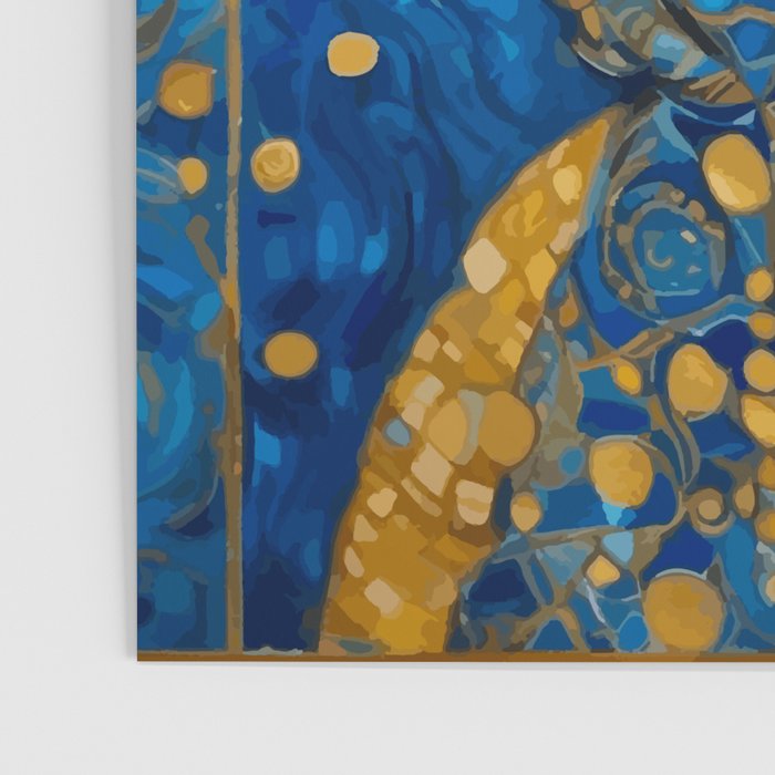 Klimt Tabby Cat with Blue Eyes and Beautiful Scarf Poster Gallery Image 3