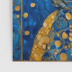 Klimt Tabby Cat with Blue Eyes and Beautiful Scarf Poster Gallery Image 3