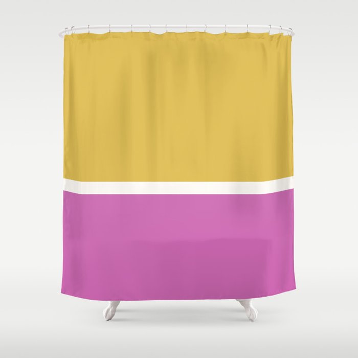 Color Block II Yellow Pink Shower Curtain Gallery Image 1