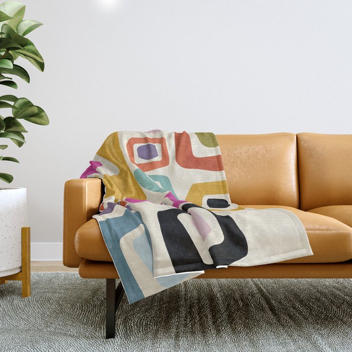 mid century modern minimal abstract 8 Throw Blanket Gallery Image 1