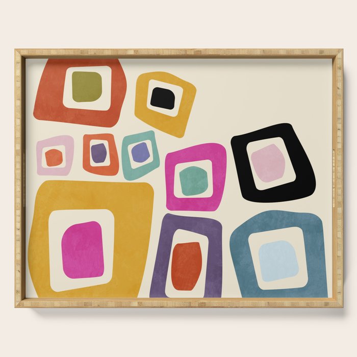 mid century modern minimal abstract 8 Serving Tray Gallery Image 1