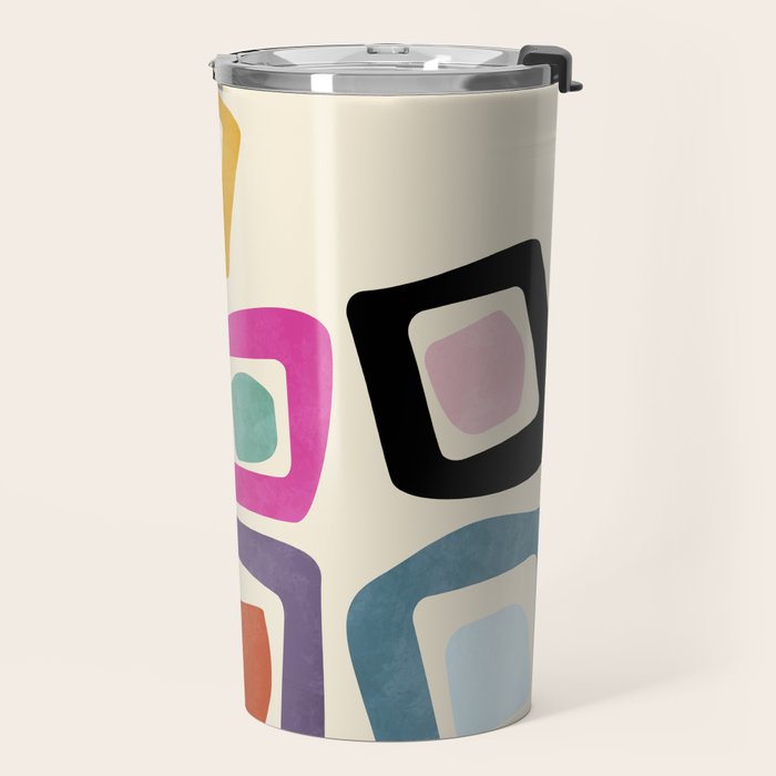 mid century modern minimal abstract 8 Travel Mug Gallery Image 2