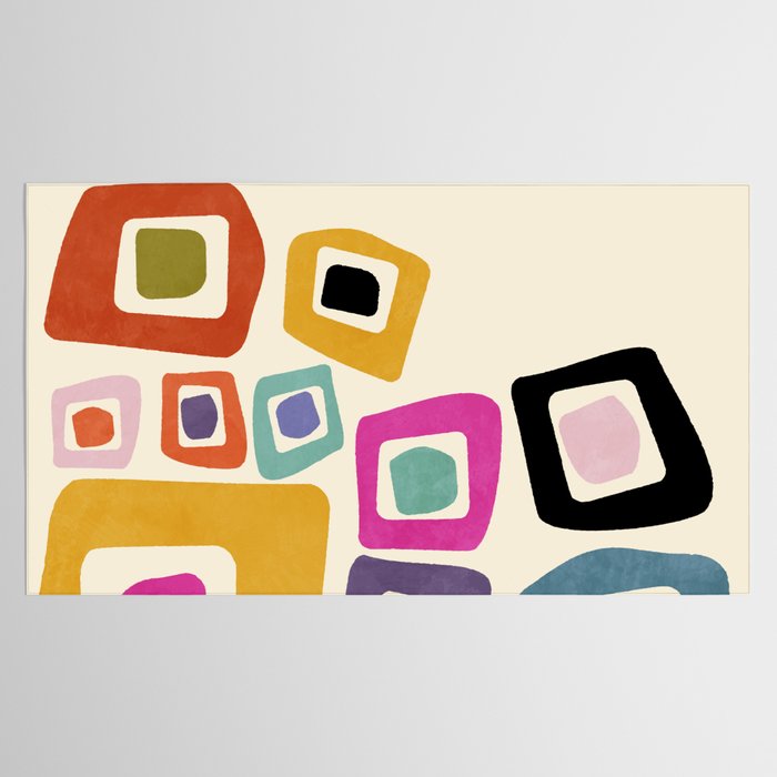 mid century modern minimal abstract 8 Tablecloth Gallery Image 2