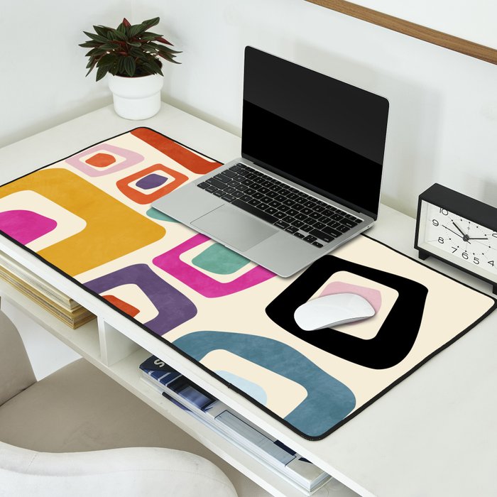mid century modern minimal abstract 8 Desk Mat Gallery Image 2