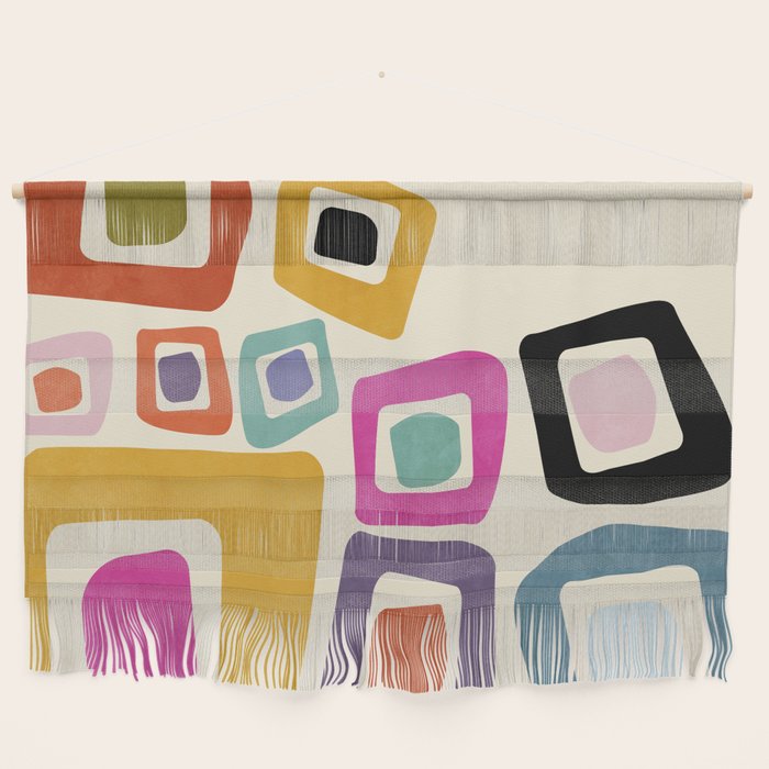 mid century modern minimal abstract 8 Wall Hanging Gallery Image 1