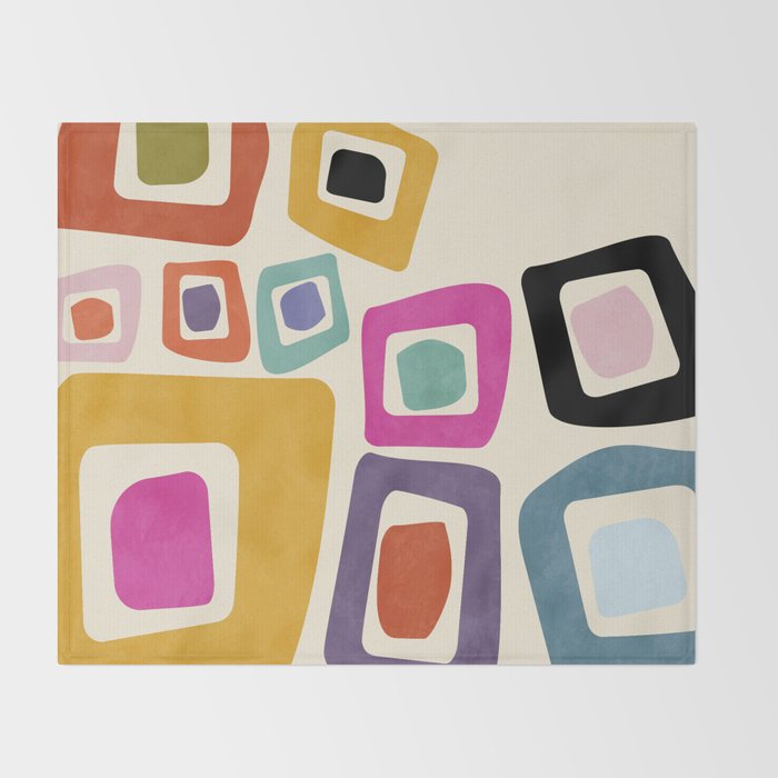 mid century modern minimal abstract 8 Throw Blanket Gallery Image 2