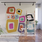 mid century modern minimal abstract 8 Wall Mural Gallery Image 1