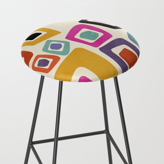 mid century modern minimal abstract 8 Stool Gallery Image 2