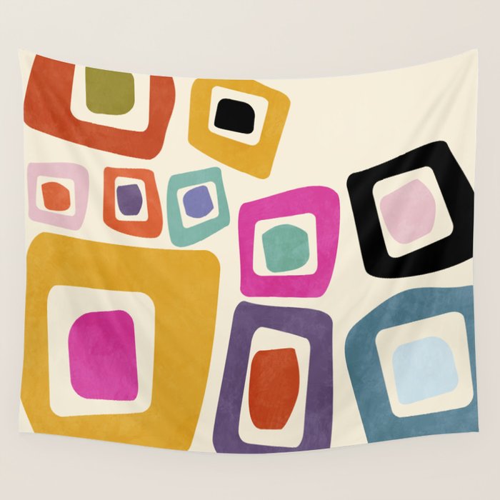 mid century modern minimal abstract 8 Wall Tapestry Gallery Image 4