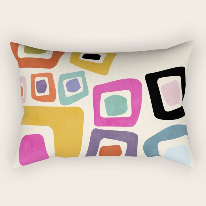 mid century modern minimal abstract 8 Rectangular Pillow Gallery Image 1
