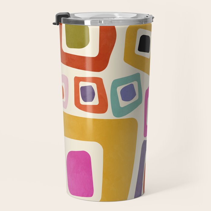 mid century modern minimal abstract 8 Travel Mug Gallery Image 3