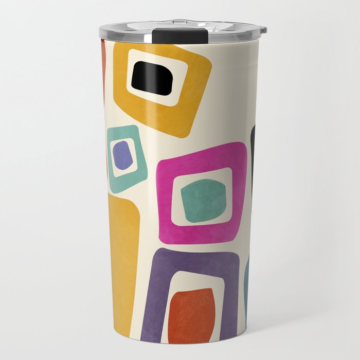 mid century modern minimal abstract 8 Travel Mug Gallery Image 1
