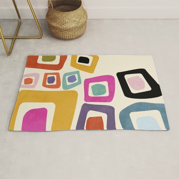 mid century modern minimal abstract 8 Rug Gallery Image 1