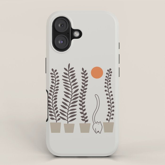 Cat and Plant 64: Dancing Tail iPhone Case Gallery Image 1