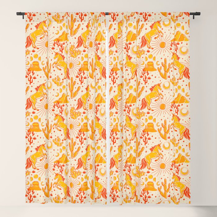 Desert Unicorn - yellow and red-orange Window Curtain Gallery Image 5