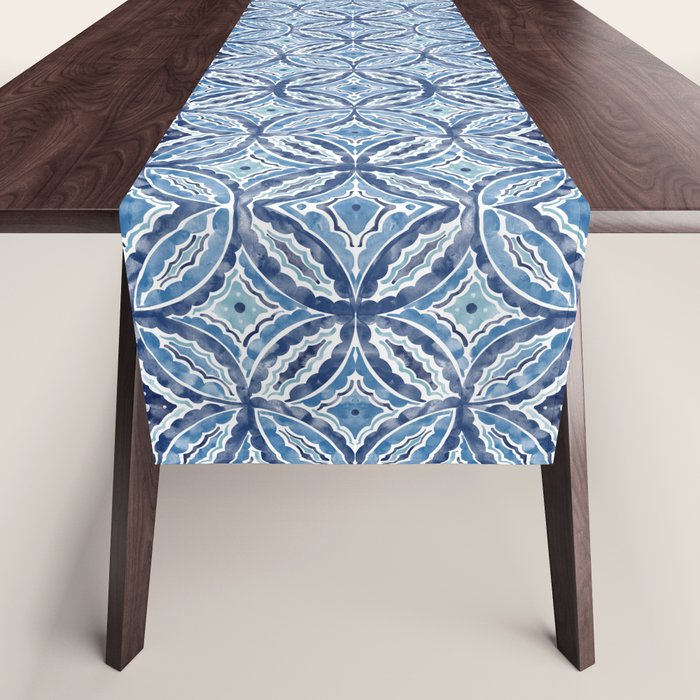 Moroccan Vibes Indigo C Table Runner Gallery Image 1