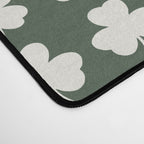 Clovers XXXIX Dark Green Botanical Pattern Desk Mat Gallery Image 4