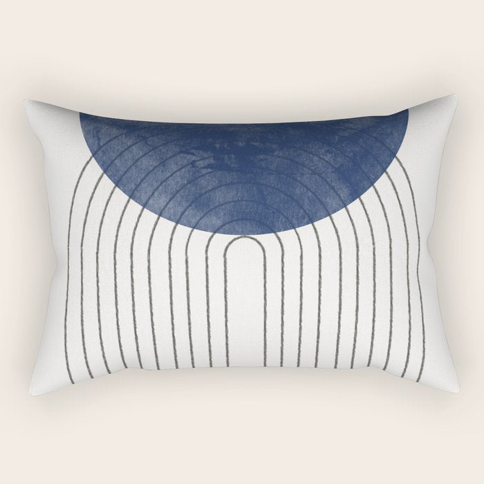 Mid Century Modern Blue Perfect Balance Rectangular Pillow Gallery Image 2