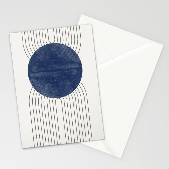 Mid Century Modern Blue Perfect Balance Stationery Card Gallery Image 2