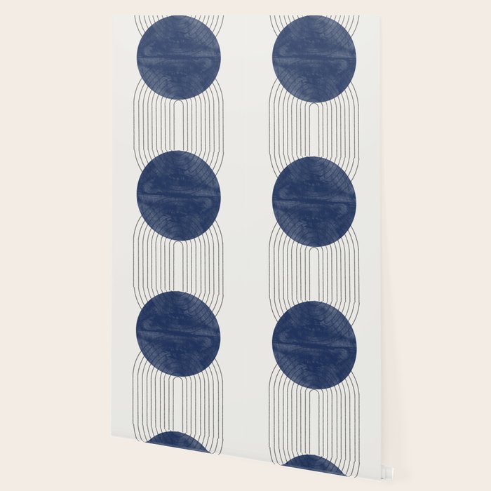 Mid Century Modern Blue Perfect Balance Wallpaper Gallery Image 2