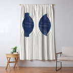 Mid Century Modern Blue Perfect Balance Window Curtain Gallery Image 5