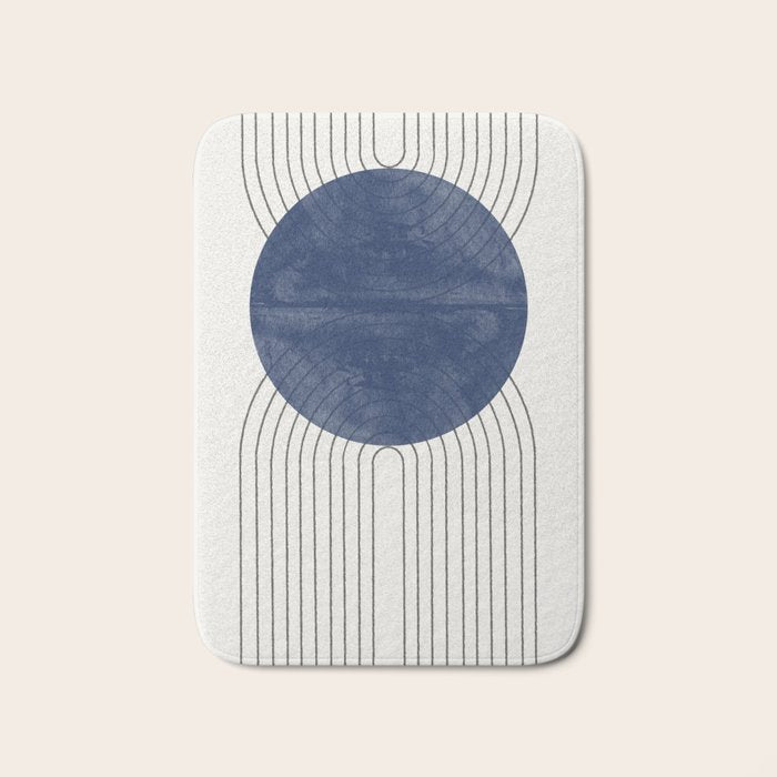 Mid Century Modern Blue Perfect Balance Bath Mat Gallery Image 1