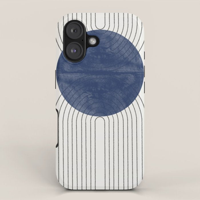 Mid Century Modern Blue Perfect Balance iPhone Case Gallery Image 1