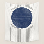 Mid Century Modern Blue Perfect Balance Wall Tapestry Gallery Image 4