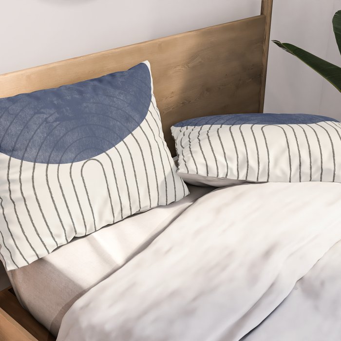 Mid Century Modern Blue Perfect Balance Pillow Sham Gallery Image 2