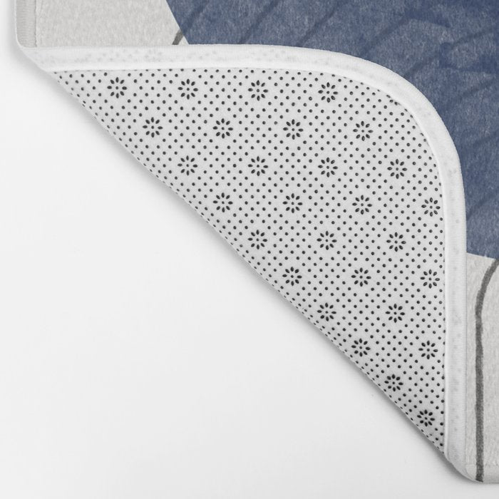 Mid Century Modern Blue Perfect Balance Bath Mat Gallery Image 2