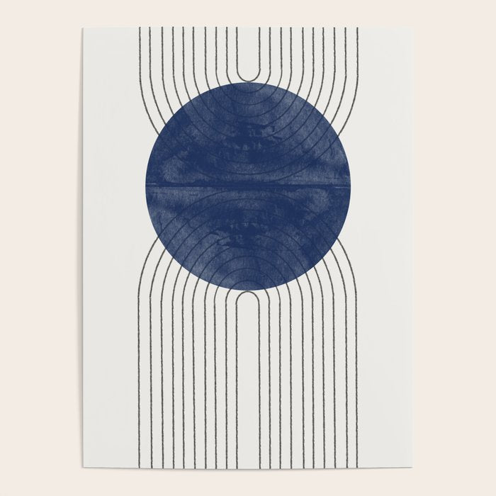 Mid Century Modern Blue Perfect Balance Poster Gallery Image 4