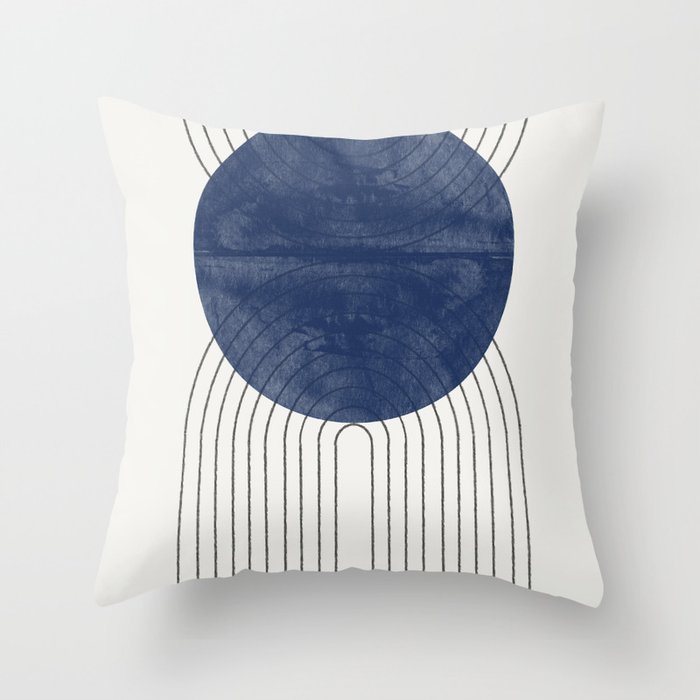 Mid Century Modern Blue Perfect Balance Throw Pillow Gallery Image 1
