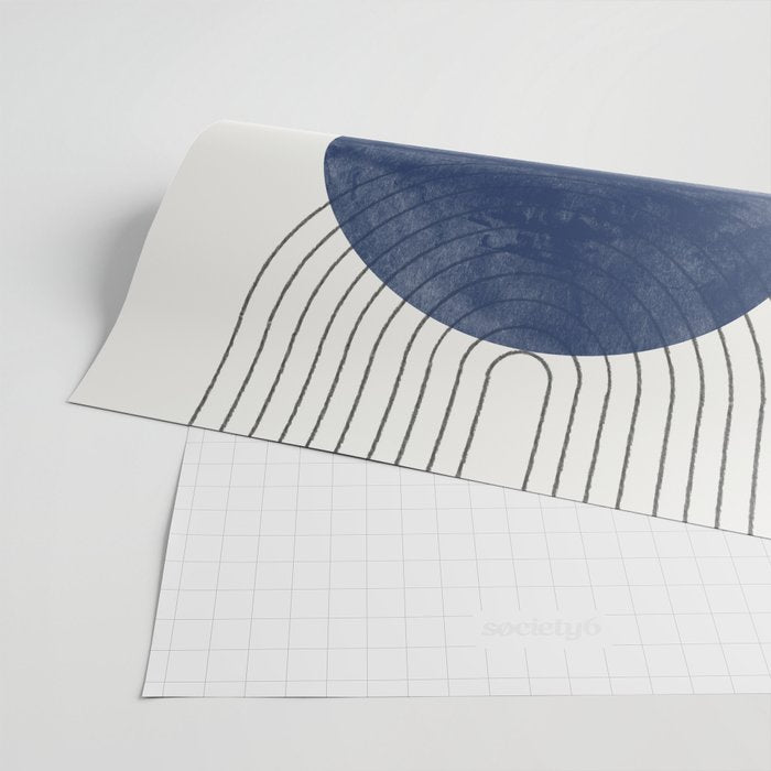 Mid Century Modern Blue Perfect Balance Wrapping Paper Gallery Image 2