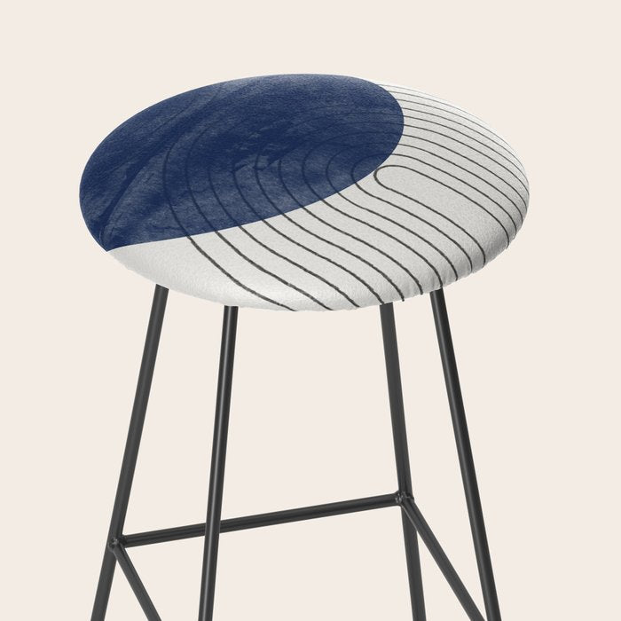 Mid Century Modern Blue Perfect Balance Stool Gallery Image 2