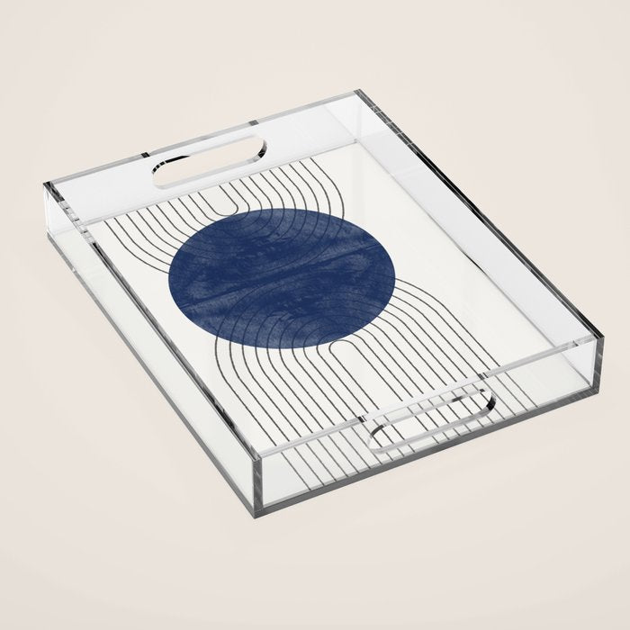 Mid Century Modern Blue Perfect Balance Acrylic Tray Gallery Image 1