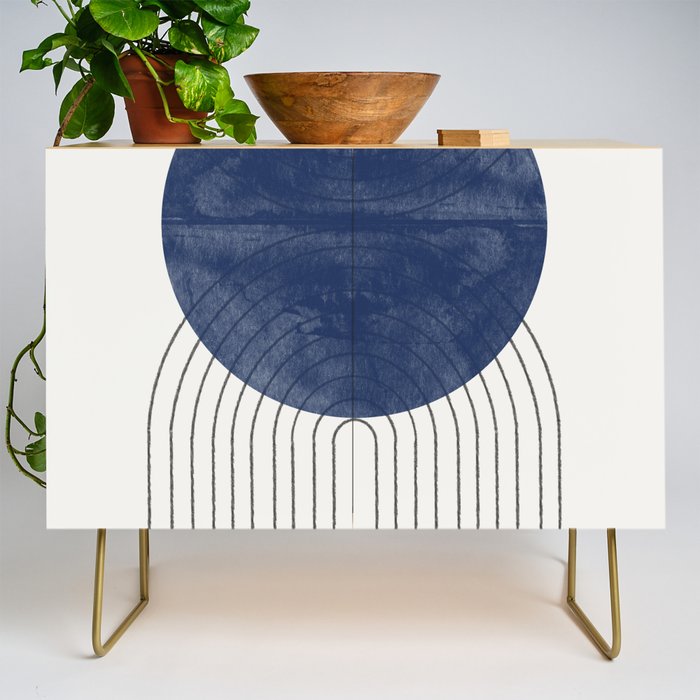 Mid Century Modern Blue Perfect Balance Credenza Gallery Image 1