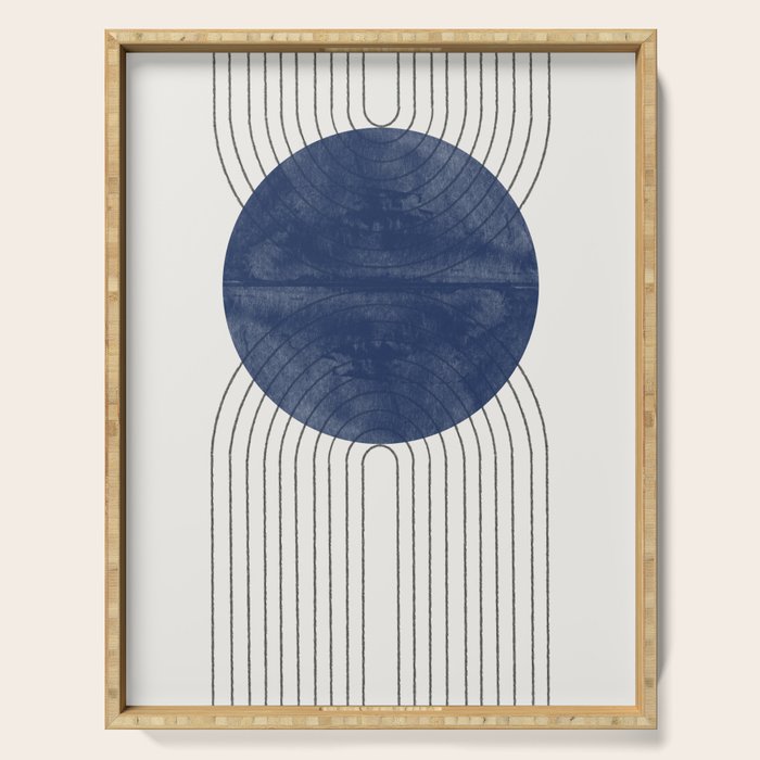Mid Century Modern Blue Perfect Balance Serving Tray Gallery Image 1