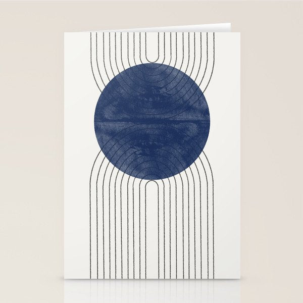 Mid Century Modern Blue Perfect Balance Stationery Card Gallery Image 1